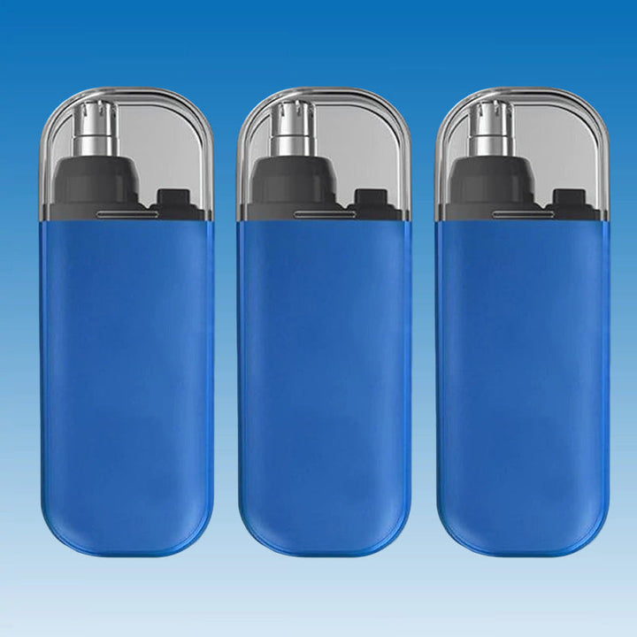 "Bärbar näshårstrimmer i stilren design, kompakt och vattentät, perfekt för smärtfri trimning av näshår."