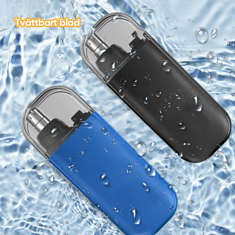 "Bärbar näshårstrimmer i stilren design, kompakt och vattentät, perfekt för smärtfri trimning av näshår."