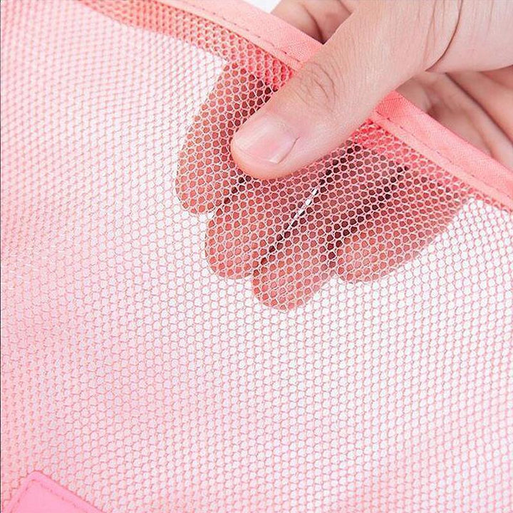 Bärbar organisatörsväska, grå, vattenresistent, 6 delar, förpackning organiserad för resor och lättåtkomlig.