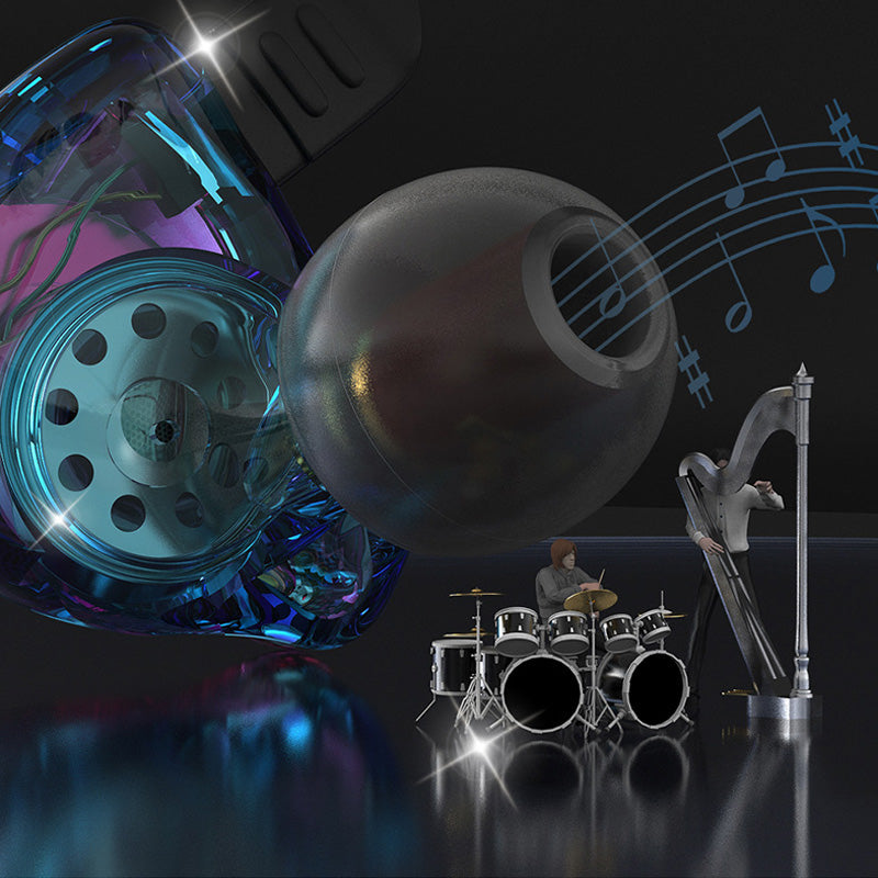 "Bärbara trådbundna in-ear hörlurar med mikrofon, vit, ergonomisk design, för överlägsen 3D-ljudupplevelse."