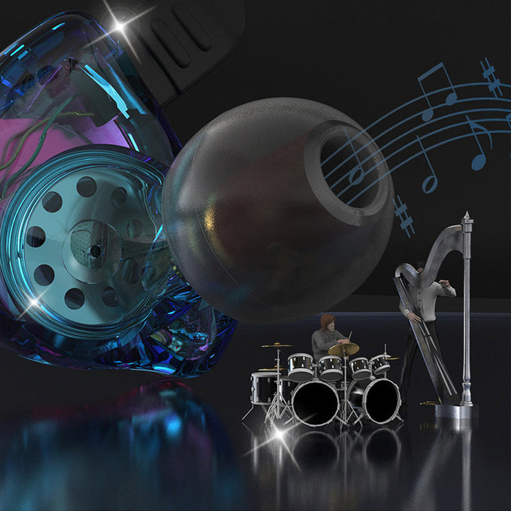 "Bärbara trådbundna in-ear hörlurar med mikrofon, vit, ergonomisk design, för överlägsen 3D-ljudupplevelse."