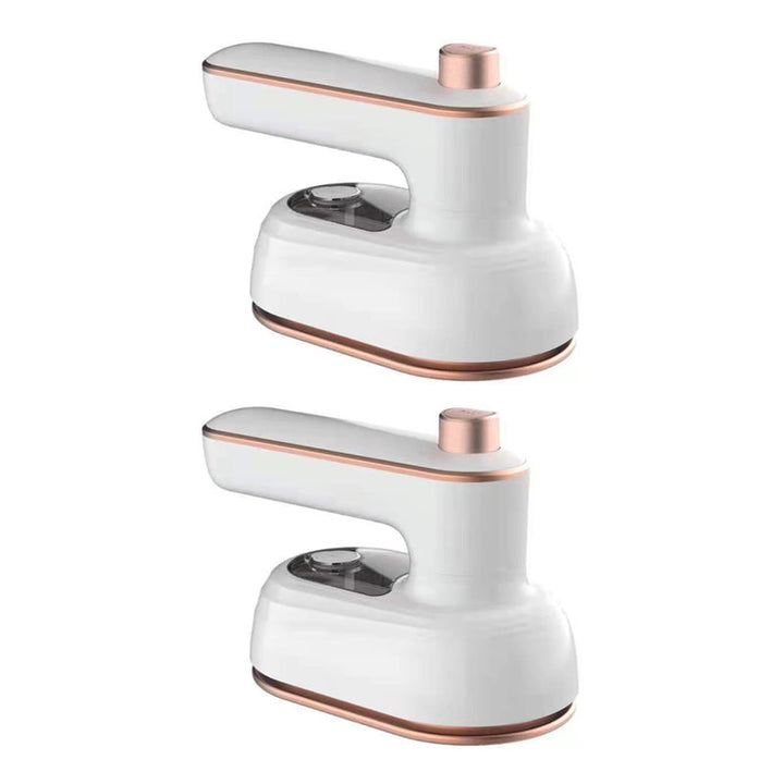 "Bärbart 2-i-1 plaggjärn med triangulär spets, kompakt och idealisk för resor, perfekt för knappar och kragar."