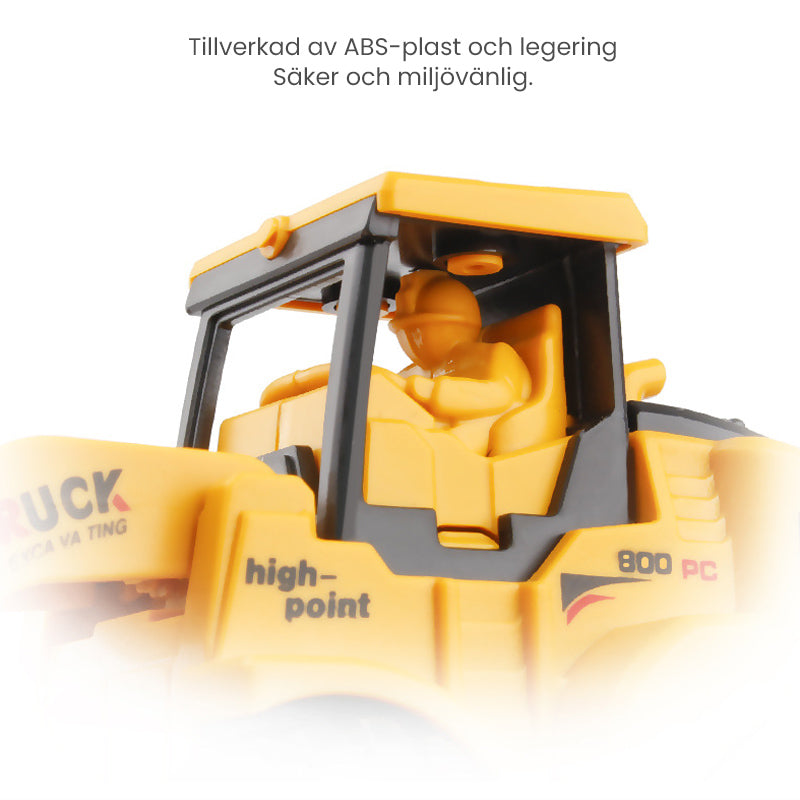 Barn leksaksfordon i ABS och legering, grävmaskin modell med realistiska detaljer och ingen batterianvändning, kreativ lek.