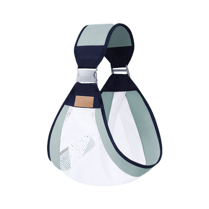 "Bärsele för barn i ljus sjögrön, justerbar och lättviktig med ventilerande 3D-mesh för optimal komfort och stil."