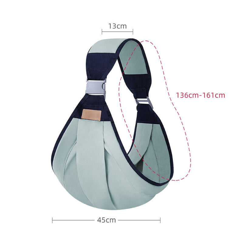 "Bärsele för barn i ljus sjögrön, justerbar och lättviktig med ventilerande 3D-mesh för optimal komfort och stil."