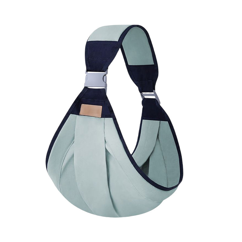 "Bärsele för barn i ljus sjögrön, justerbar och lättviktig med ventilerande 3D-mesh för optimal komfort och stil."