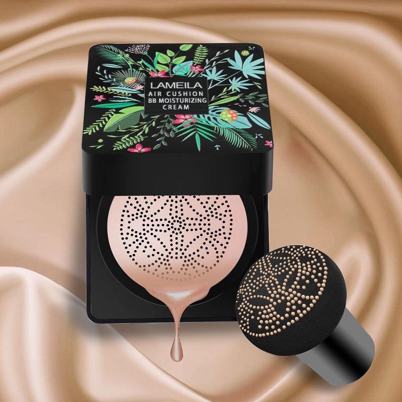 "BB-kräm med luftkudde och makeupborste, ljus nyans, för jämn, naturlig hud, passande alla hudtyper, unik svamphuvud"