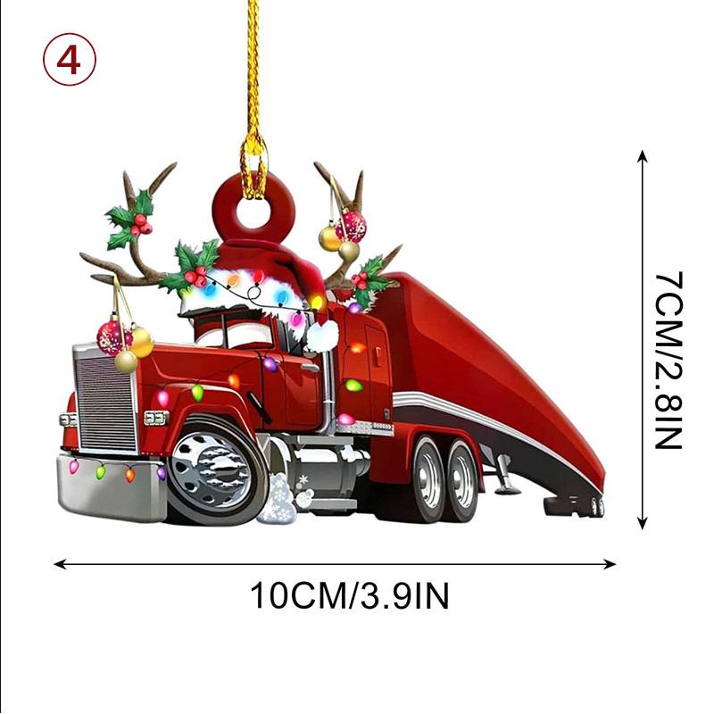 "Bil och båt jul järnprydnad med hänge, robust järn, färgglad och iögonfallande, perfekt för julgran eller bil."