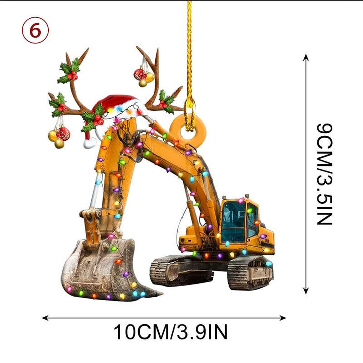 "Bil och båt jul järnprydnad med hänge, robust järn, färgglad och iögonfallande, perfekt för julgran eller bil."