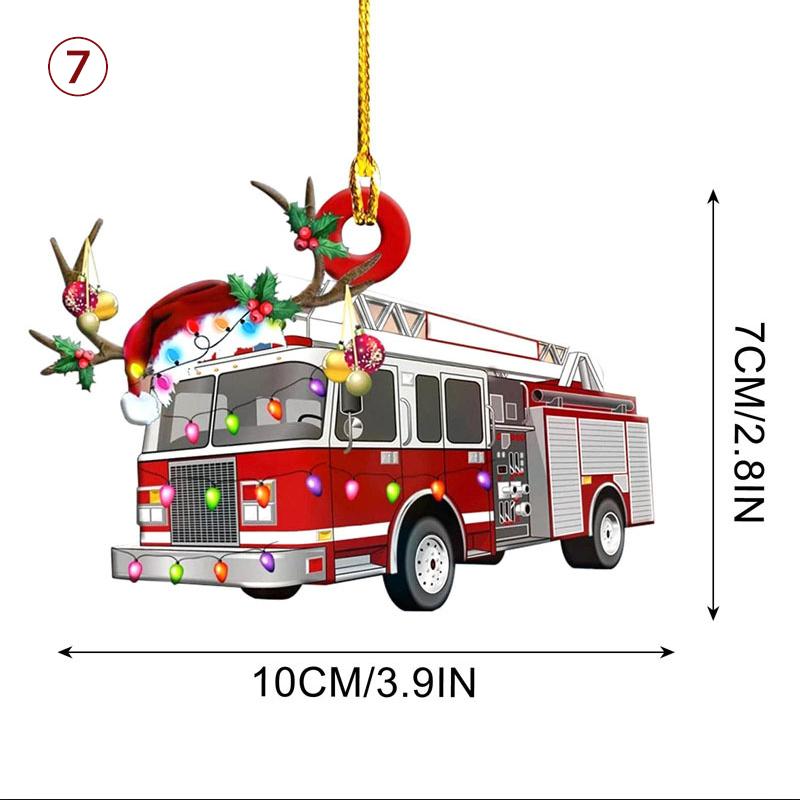 "Bil och båt jul järnprydnad med hänge, robust järn, färgglad och iögonfallande, perfekt för julgran eller bil."