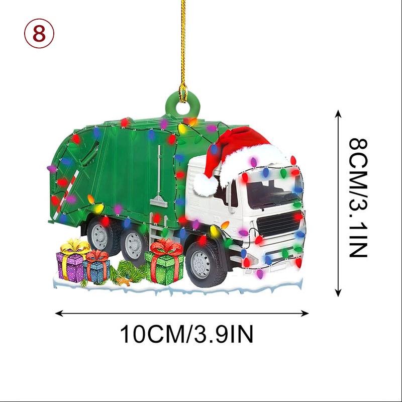 "Bil och båt jul järnprydnad med hänge, robust järn, färgglad och iögonfallande, perfekt för julgran eller bil."