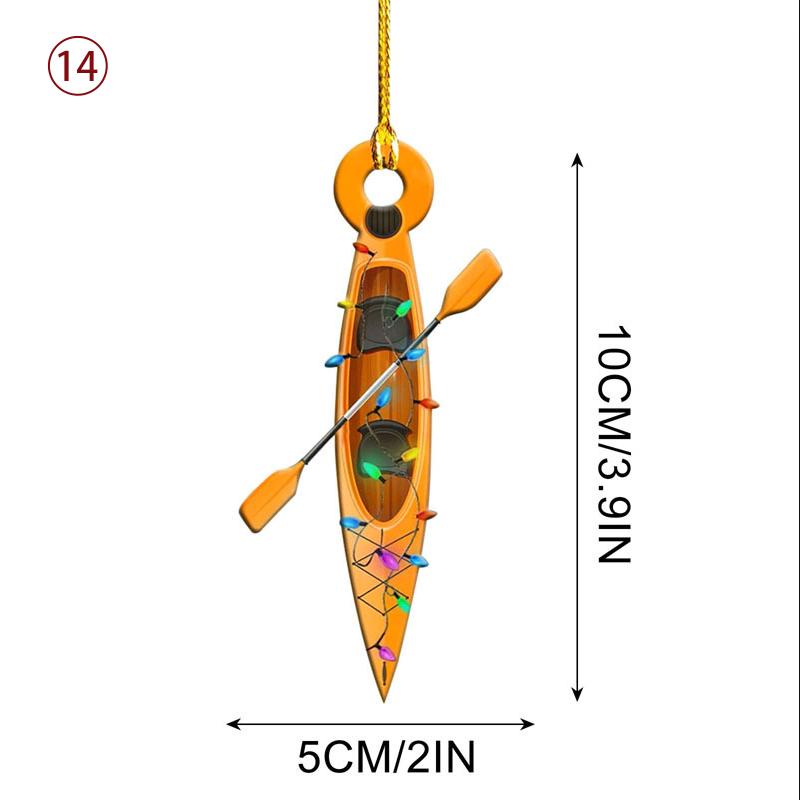 "Bil och båt jul järnprydnad med hänge, robust järn, färgglad och iögonfallande, perfekt för julgran eller bil."