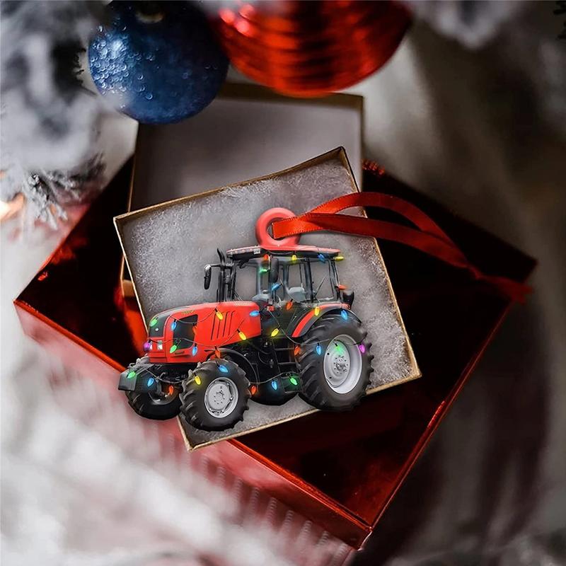 "Bil och båt jul järnprydnad med hänge, robust järn, färgglad och iögonfallande, perfekt för julgran eller bil."