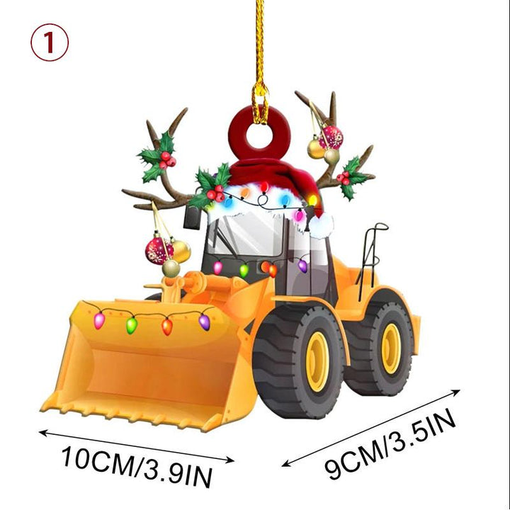 "Bil och båt jul järnprydnad med hänge, robust järn, färgglad och iögonfallande, perfekt för julgran eller bil."