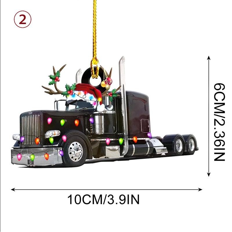 "Bil och båt jul järnprydnad med hänge, robust järn, färgglad och iögonfallande, perfekt för julgran eller bil."