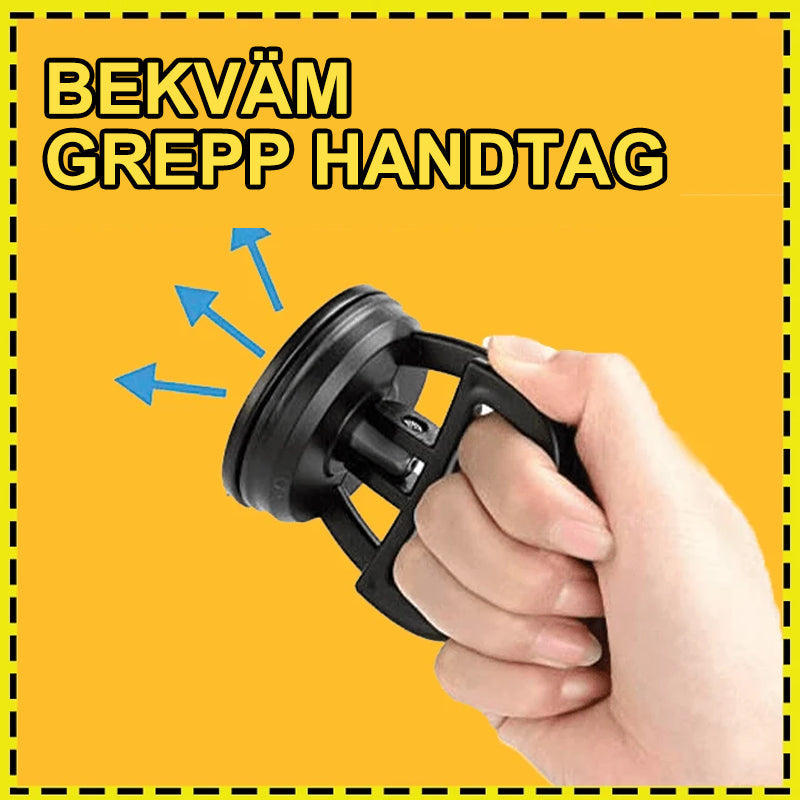 "Bilavdragare för dentreparation med sugkopp, enkel att använda, gul och svart design, lyfter upp till 10 kg."