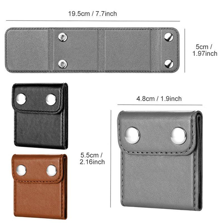 "Bilbältejusterare i premiumläder, brun färg, säker och bekväm för barn och vuxna i bilen."