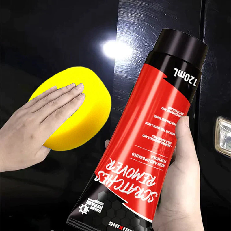 "Bilreparationsvax som återställer glans och tar bort repor med enkel applicering och reflekterande finish, 120 ml."