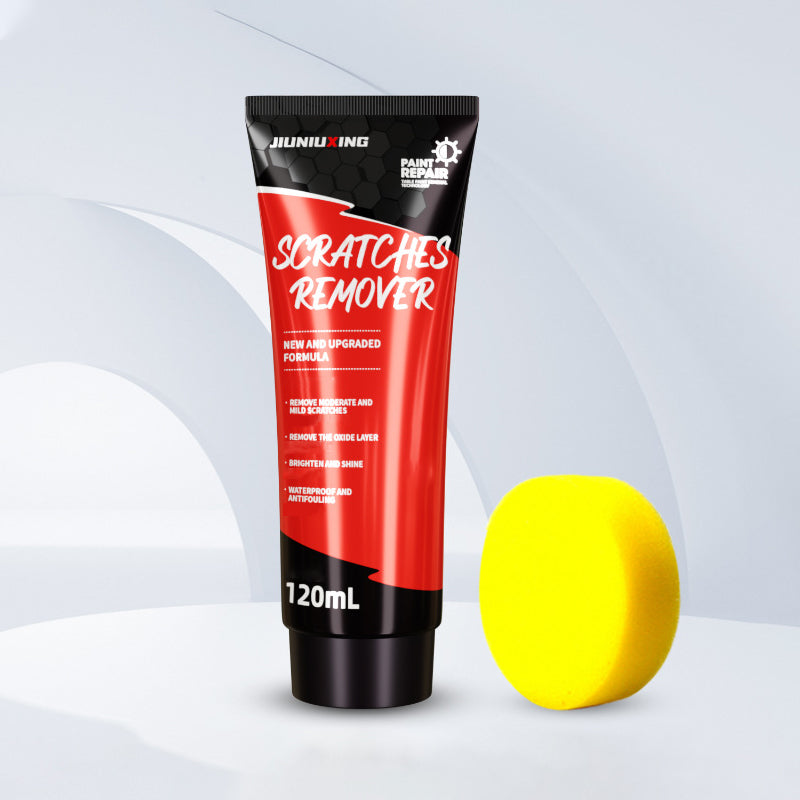 "Bilreparationsvax som återställer glans och tar bort repor med enkel applicering och reflekterande finish, 120 ml."