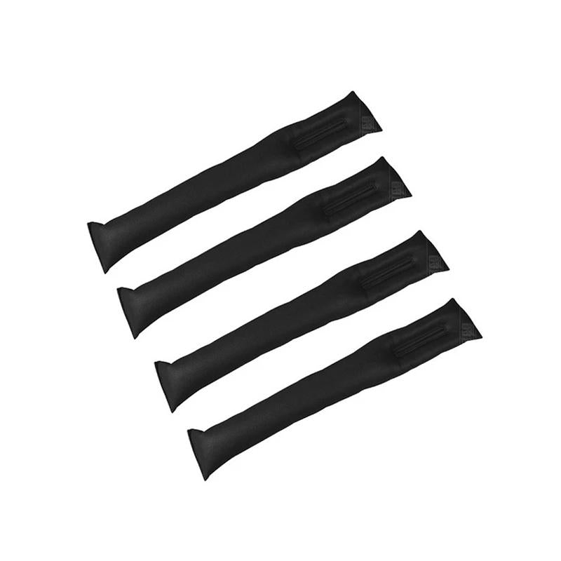 "Bilsäten mellanrumpluggar i svart PU-läder, elegant tätt designad, passar mellan bilsäte och konsol för säker förvaring."