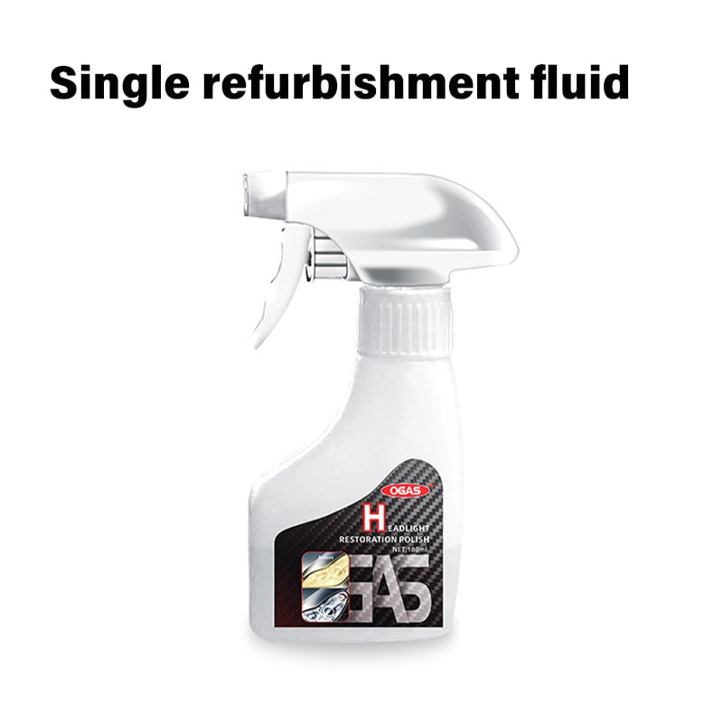 "Bilstrålkastarrengöringsspray, förbättrar ljusstyrkan, skyddar mot UV, klar flaska, förnyar bilstrålkastare snabbt."