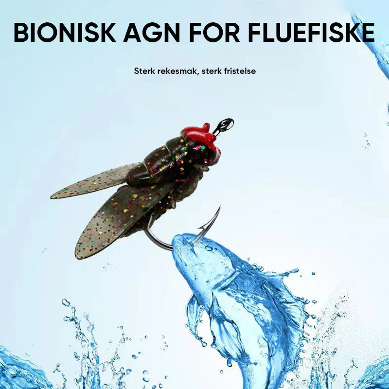 "Bioniskt bete för flugfiske, realistisk insektdesign med levande detaljer, perfekt för fiskeäventyr, 15 mm storlek"