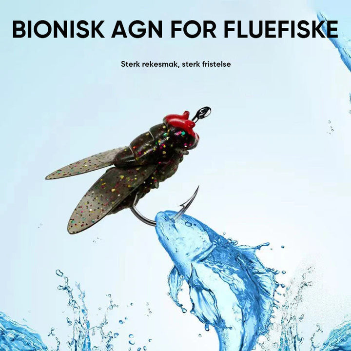 "Bioniskt bete för flugfiske, realistisk insektdesign med levande detaljer, perfekt för fiskeäventyr, 15 mm storlek"