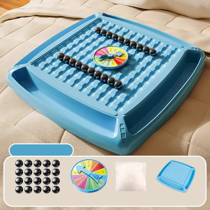 "Blå magnetiska schackpjäser för barn, ergonomiska och släta, perfekta för strategisk lek och kognitiv utveckling."