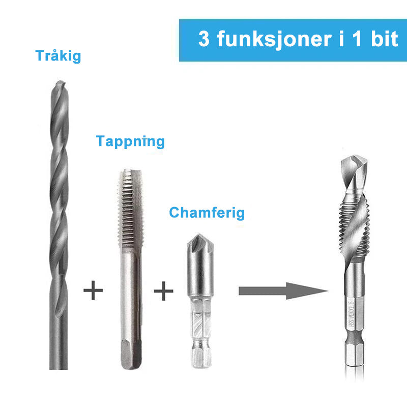 "Borrbitssats för plåt, höghastighets stål, slitstarkt, ergonomisk design, perfekt för stålborrning i gör-det-själv-projekt."