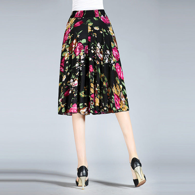 "Breda ben culottes i vintagestil, polyester, kvinnor; elegant byxdesign med avslappnad passform för sommarens garderob."