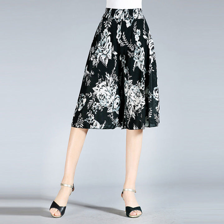 "Breda ben culottes i vintagestil, polyester, kvinnor; elegant byxdesign med avslappnad passform för sommarens garderob."