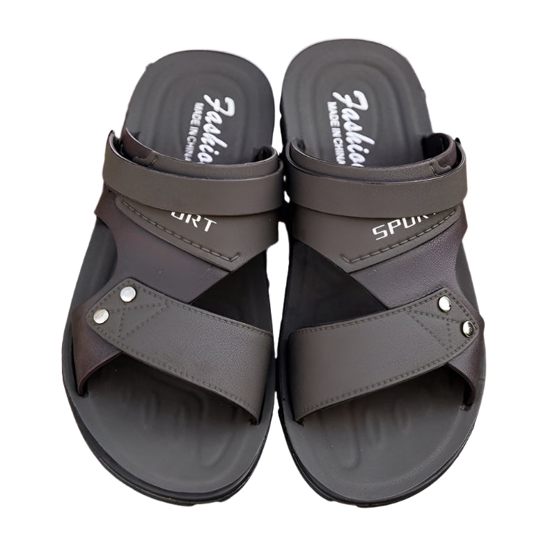 "Bruna herr slip-on sandaler, lättviktsdesign, andas perfekt för sommar, med slitstark yttersula och bekväm fotbädd."