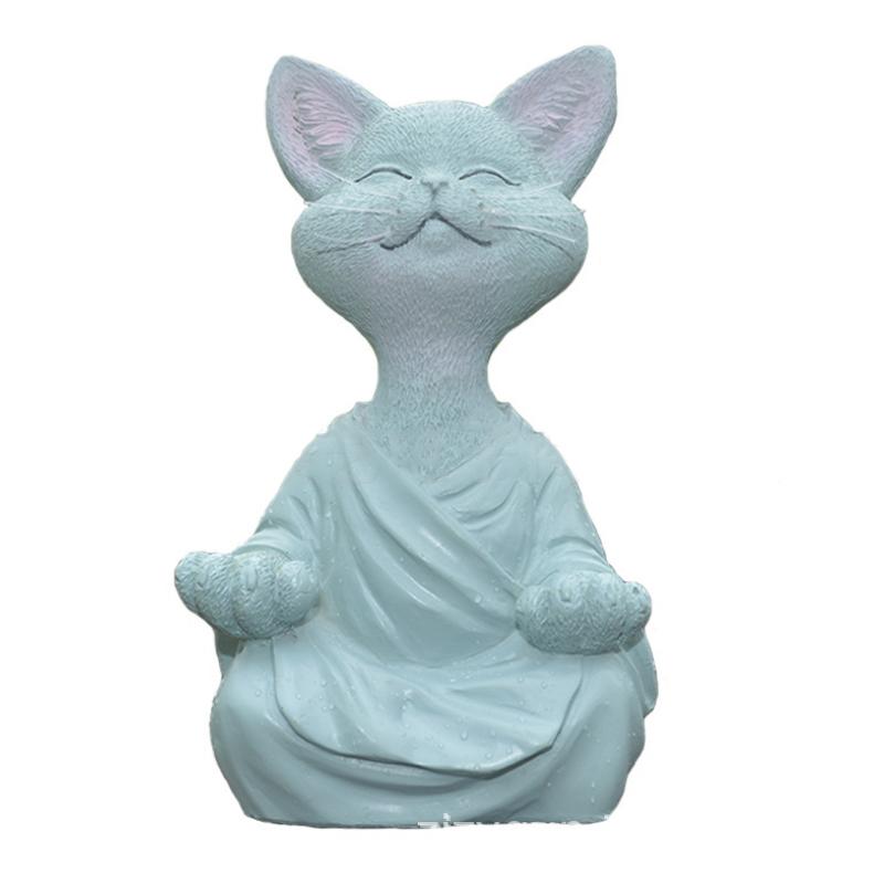 "Buddha prydnadskatt i harts, Zen dekoration med elegant design i svart, grå eller orange för hemmet."