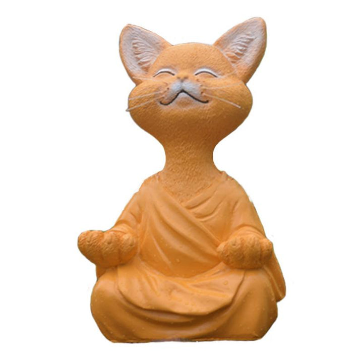 "Buddha prydnadskatt i harts, Zen dekoration med elegant design i svart, grå eller orange för hemmet."