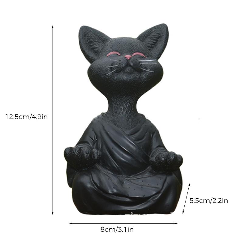 "Buddha prydnadskatt i harts, Zen dekoration med elegant design i svart, grå eller orange för hemmet."