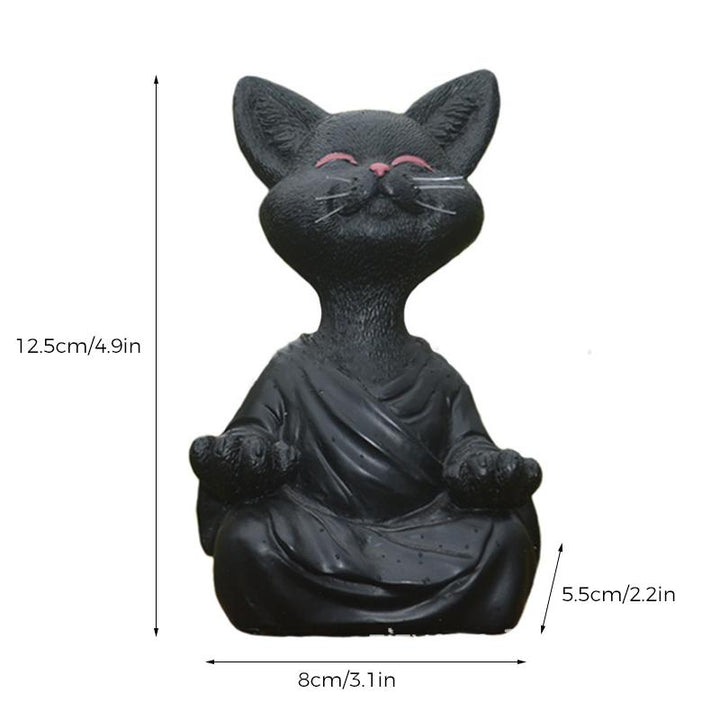 "Buddha prydnadskatt i harts, Zen dekoration med elegant design i svart, grå eller orange för hemmet."