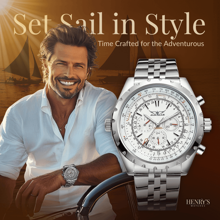 Robust Mekanisk Klocka Med Läderrem