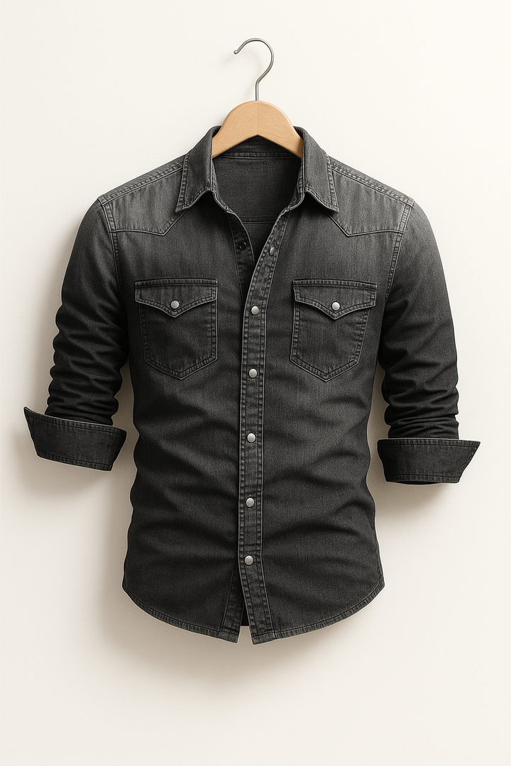 "Cedric denimskjorta för herrar, klassisk och hållbar design i flera nyanser, perfekt för både formella och avslappnade tillf