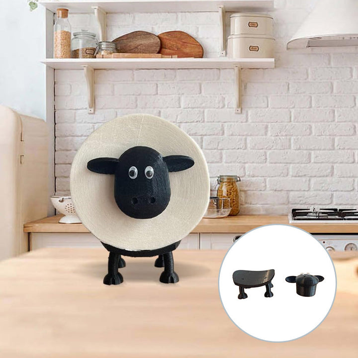 "Charmig toalettpappershållare som ett får, perfekt för att tillföra unik stil i badrummet. Modern och praktisk design."