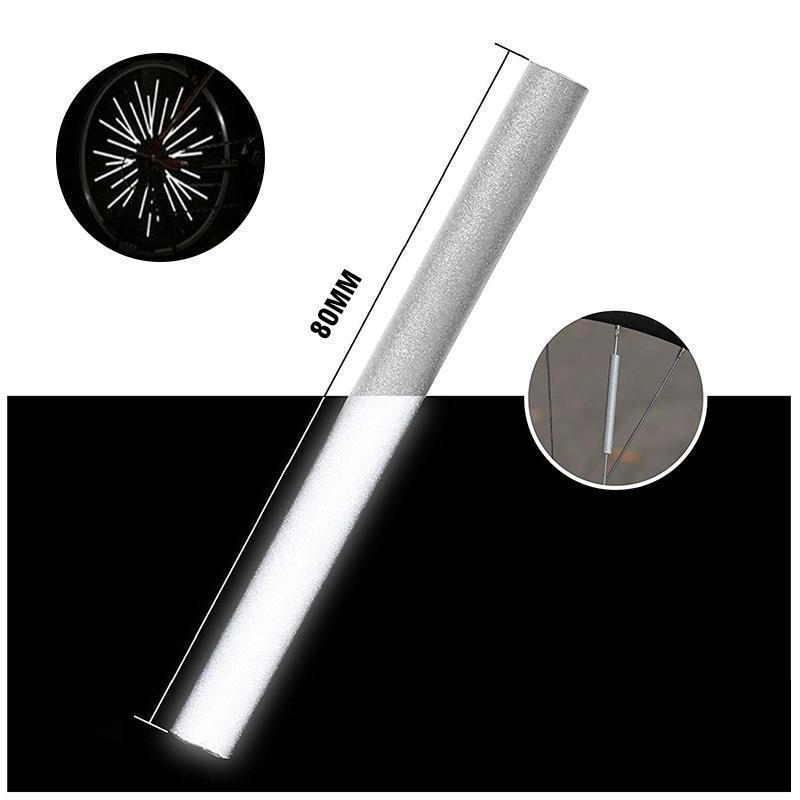 Cykelreflexer för unisex på ekrar, silverfärgade, 3D-reflekterande för hög synlighet och säkerhet vid nattcykling.