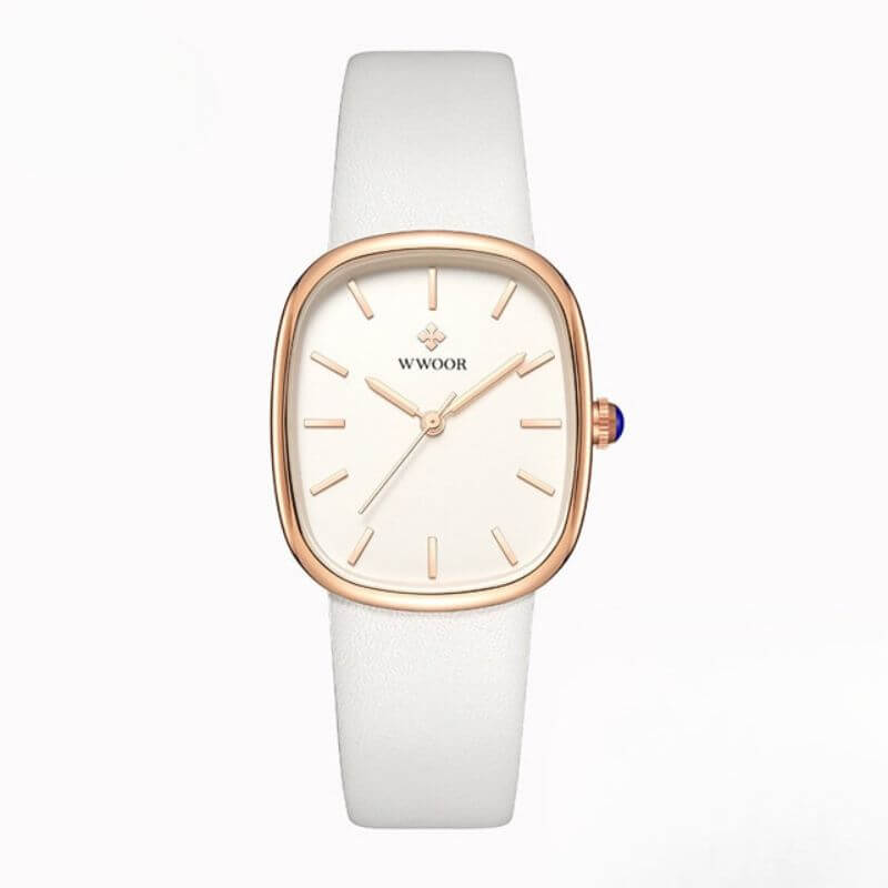 Elegant Kvartsur med Läderrem