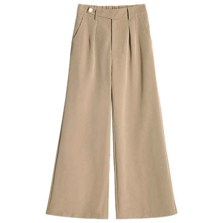 "Dam byxor bred ben i khaki och svart, elegant skräddarsydd för komfort och stil, idealisk för alla tillfällen."
