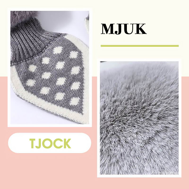 "Damens tjocka plyschhalsduk, mjuk fuskpäls, vinter värme, elegant mönster, trendig accessoar för kalla dagar"