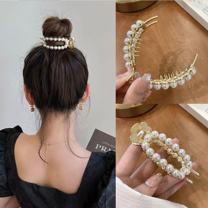 "Damhårklämmor i strassmetall, guld och silver, elegant design, perfekt för stil och elegans, kvinnliga accessoarer."