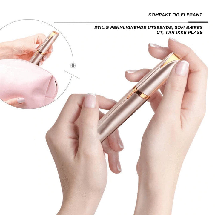 "Diskret kompakta ögonbrynsepilatorn för kvinnor, elegant design med mikroprecision för smärtfri hårborttagning."
