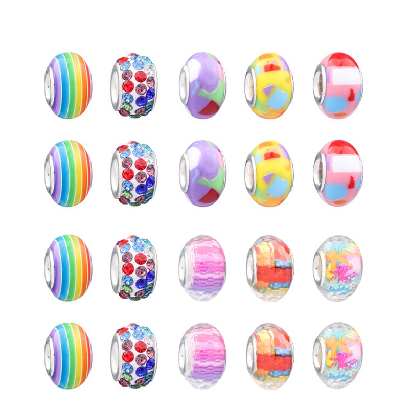 "DIY Kristall armbandsset med färgglada pärlor och hängen, perfekt för att skapa unika smycken och främja kreativitet."