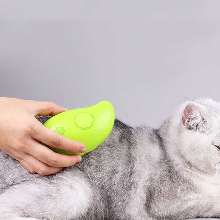 "Djursspray med massagekam, effektiva borst för pälsvård, samlar löst hår, minskar statisk elektricitet, silkeslen finish."