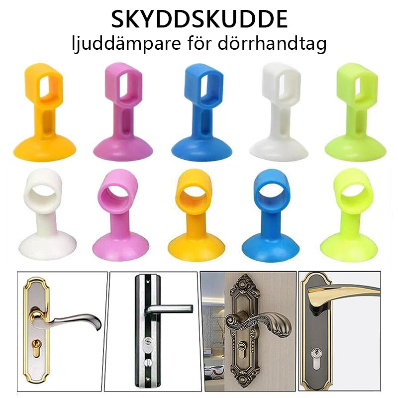 "Dörrstopp handtag i silikon, rund och fyrkantig, i olika färger, 5 st, för skydd av väggar och dörrar, lätt att installera"