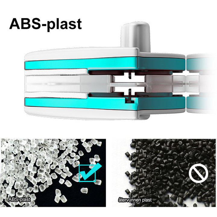 "Dubbelsidig magnetisk fönstertvätt i ABS-plast, triangulär design, säker, effektiv rengöring av fönster, inomhus användning.