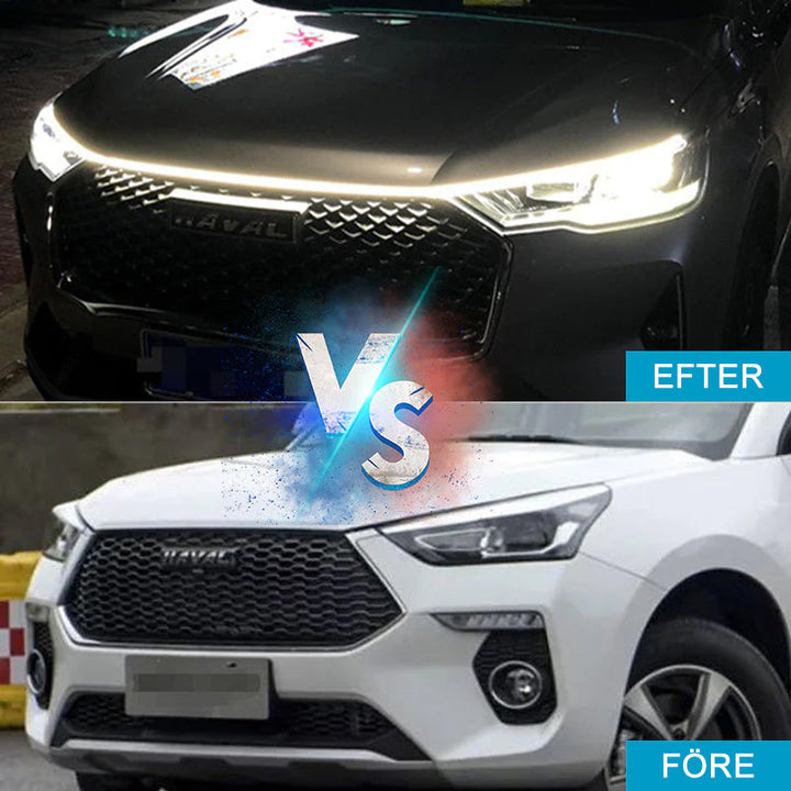 "Dynamisk LED-remsa för bilhuv, vattentät, lätt installation, ger bilen modern ljuseffekt, cool design, 1.8m silikon."
